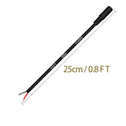 0.8ft 3pcs 5.5x2.1mm Female 14AWG DC Pigtail Power Cord for CCTV Security Camera Outdoor Power Supply Convenient Solar Charging Board DC Power Repair Cable - size: 5521 Female