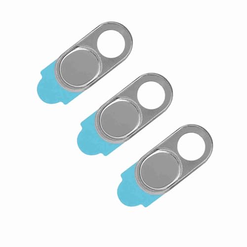 Metal 3Pcs Webcam Cover Sticker Lens Slide for Laptop Smartphone Tablet Computer Protection from Hackers Thickness 0.7mm (Silver) - color: Silver