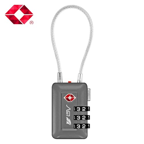 TSA Accepted Luggage Travel Lock, Set-Your-Own Combination Lock for School Gym Locker, Luggage Suitcase Baggage Locks, Filing Cabinets, Toolbox, Case (Slate Gray, 1 Pack) - color: Slate Gray 1-Pack