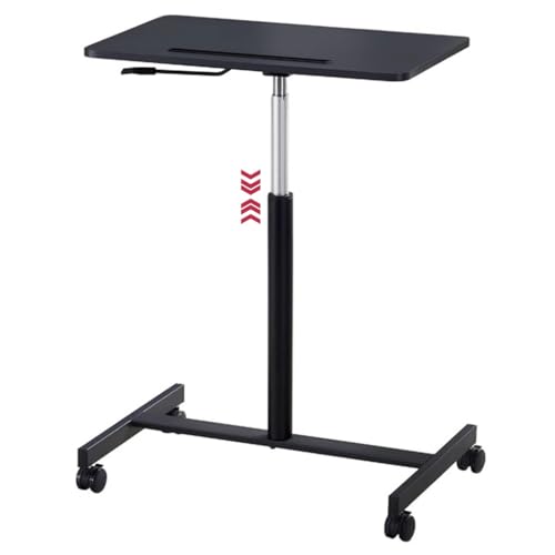 Adjustable Height Standing Table, Office Speech Lift Sit Stand Desk, Portable Mobile Laptop Desk, Sofa Side Table with Wheels, Easy to Install
