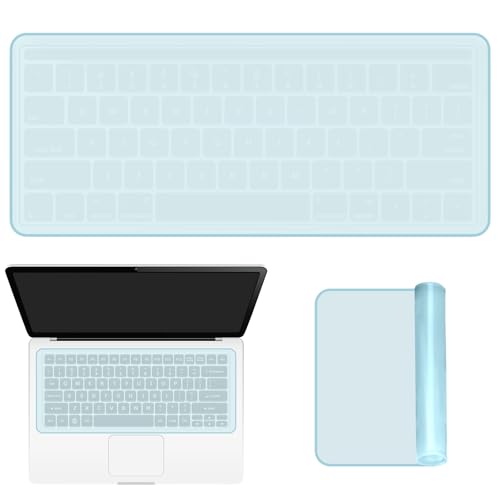 Laptop Keyboard Protector Silicone Transparent Cover for Dustproof Protection Compatible with 13-14 Inch (Blue) - color: blue