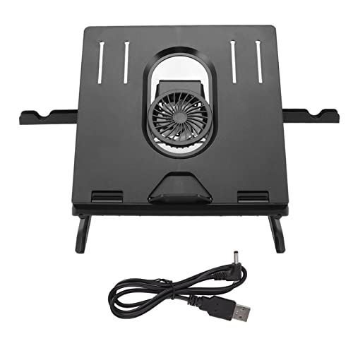 Laptop Stand, Ergonomic Height Angle Adjustable Computer Notebook Stand, Portable and Foldable Laptop Riser Holder with Detachable Cooling Fan, Laptop Shelf Compatible with 10-17in Laptops