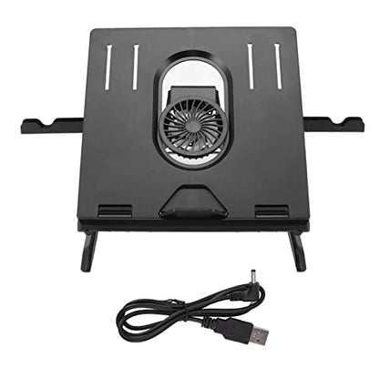 Laptop Stand, Ergonomic Height Angle Adjustable Computer Notebook Stand, Portable and Foldable Laptop Riser Holder with Detachable Cooling Fan, Laptop Shelf Compatible with 10-17in Laptops