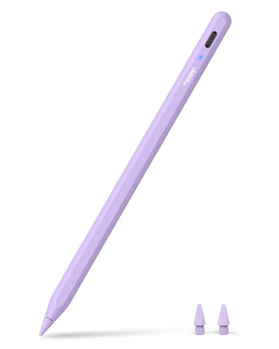 Metapen Pencil A8 for Apple iPad 2018-2026, (2X Faster Charge), Palm Rejection, Pixel Precision, Stylus Pen for iPad 11/10/9/8/7/6th Gen, Pro 12.9/11/13-inch M4, Air 3/4/5/M2/M3, Mini 5/6th, Purple - color: Purple