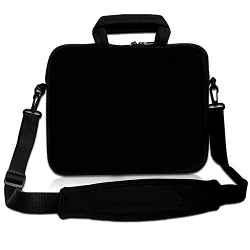 10 inches Messenger Bag Carrying Case with Handle Accessory Pocket Fits 7 to 10-Inch Laptops/Notebook/ebooks/Kids Pad (7-10.2 inch, Pure Black) - color: Pure Black, size: 7-10.2 inch