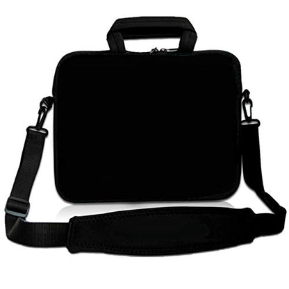 10 inches Messenger Bag Carrying Case with Handle Accessory Pocket Fits 7 to 10-Inch Laptops/Notebook/ebooks/Kids Pad (7-10.2 inch, Pure Black) - color: Pure Black, size: 7-10.2 inch