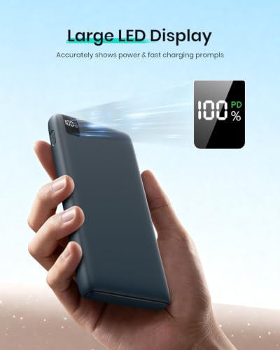 A ADDTOP Power Bank 20000mAh Fast Charging Built-in USB C Portable Charger | PD 22.5W丨4 USB Output丨Travel Essential丨LED Display丨Battery Pack for Phone 17/16/15 Galaxy Series丨Lightweight丨Flight-Safe丨Blue - color: Blue