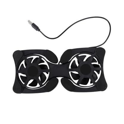 Mobestech Portable Foldable Laptop Cooling Pad, Dual USB Fan Notebook Cooler Stand, Lightweight Laptop Cooler Mat for Heat Dissipation and Travel Use