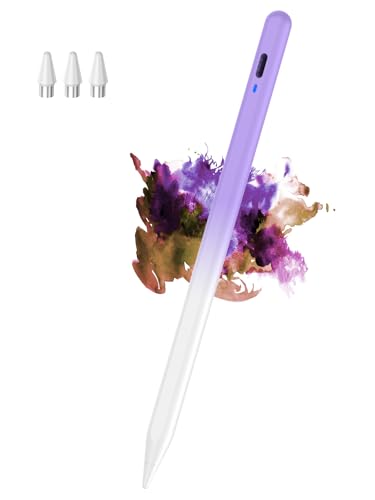 Stylus Pen for Android/Samsung A9/A9+, CMARS Rechargeable Fine Point Stylus for Switch 2/Samsung/Galaxy/iPhone/Huawei/Vivo/Oppo/XiaoMi/Honor, Tablet Pens for Touch Screen with Magnetic - Purple - color: Gradient Purple