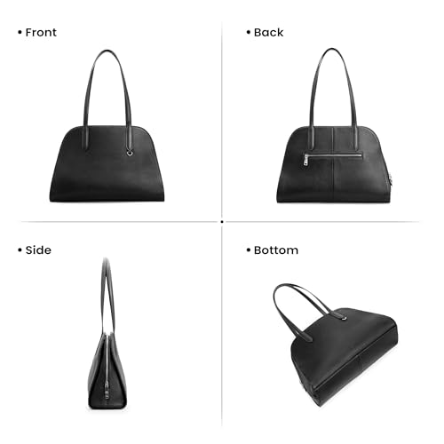 befen Genuine Leather Tote Bag for Women Work Travel Leather Purse Handbags | Real Leather, Padded 14" Laptop Compartment, Multi-Pockets, Zipper, Tote Bag for Daily - color: Z3-black