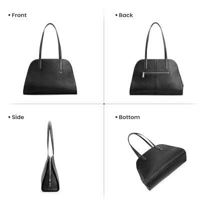 befen Genuine Leather Tote Bag for Women Work Travel Leather Purse Handbags | Real Leather, Padded 14" Laptop Compartment, Multi-Pockets, Zipper, Tote Bag for Daily - color: Z3-black