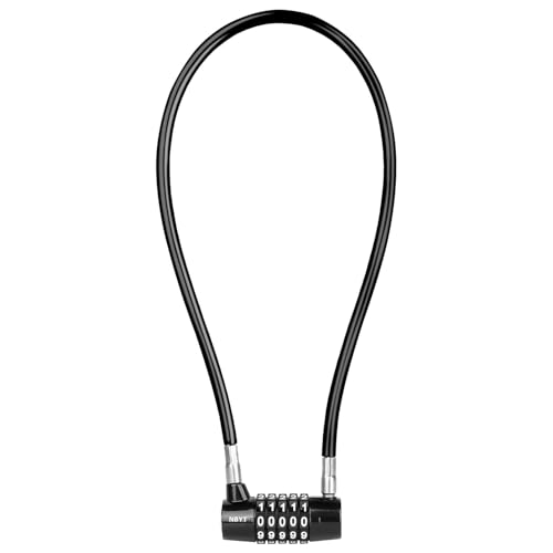 Cable Locks with Combination,Steel Cable Rope Wire 5-Digit Combination Lock with Resettable Code for Bikes, Lockers, File Cabinets, Wardrobes, Small Fences,gate Lock, Pool Padlock. - size: Span11in,Cable length 23*0.3 in