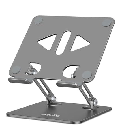 Aoviho Tablet Stand for Desk,Adjustable Tablet Holder, Grey | Stable Aluminum Design, Fits iPad Pro/Air/Mini & Samsung Tablets, Adjustable Viewing, Ideal for Office & Home - color: Grey
