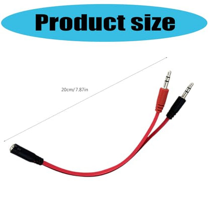 3.5MM Auditory Y Splitter Cable 20CM 1 Male/Female to 2 Male/Female for Headphones and Microphone Flat Wire Headsets Microphone - color: 2 female and 1 male