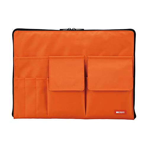 LIHITLAB Laptop Sleeve with Storage Pockets (Bag-in-Bag), 10 x 13.8 Inches, Orange (A7554-4) - color: Orange, size: 10 in x 13.8 in