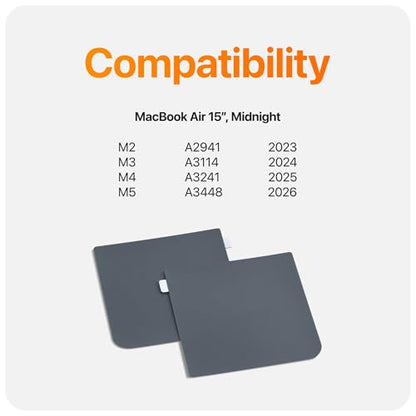 GhostShield Premium Palm Rest Protector Skin Cover Set, Scratches and Wear Protection, Compatible with MacBook Air 15" 2026 2025 2024 2023 with M5/M4/M3/M2, A3448 A3241 A3114 A2941, Midnight - color: Midnight