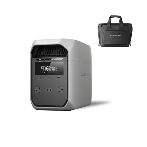 EF ECOFLOW Portable Power Station Delta 3 Classic with Bag, 1024Wh 1800W | 3600W Surge, 100W USB-C Output, LFP Battery, 1 Hr Fast Charge, Solar Generator for Home Backup, Outdoor &RVs (Waterproof Bag) - style: DELTA 3 Classic+Bag