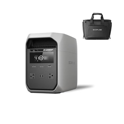 EF ECOFLOW Portable Power Station Delta 3 Classic with Bag, 1024Wh 1800W | 3600W Surge, 100W USB-C Output, LFP Battery, 1 Hr Fast Charge, Solar Generator for Home Backup, Outdoor &RVs (Waterproof Bag) - style: DELTA 3 Classic+Bag