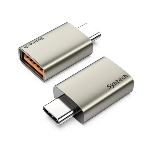 Syntech USB C to USB Adapter 2-Pack, 10Gbps Type C Male to USB 3.2 Female | Fit Side by Side, 10Gbps High Speed Transfer, Aluminum Housing for iPhone17 Pro Max/iPad/iMac/MacBook Pro, Starlight - color: Starlight