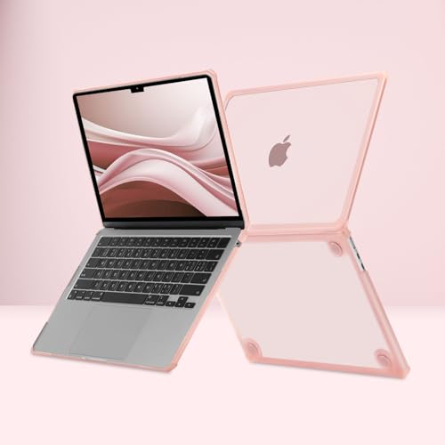 MOSISO Compatible with MacBook Air 13 inch Case M5 2026 M4 M3 M2 2025-2022 | A3449 A3240 A3113 A2681, 3 in 1 Kit Crack-Resistant Heavy Duty Protective Hard Shell Case Cover with TPU Bumper, Pink - color: Pink