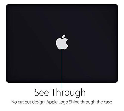 UESWILL Smooth Matte Hard Shell Case Cover Compatible with MacBook Air 11 inch (Model A1370 / A1465) + Microfibre Cleaning Cloth, Black - color: Black, size: MacBook Air 11"