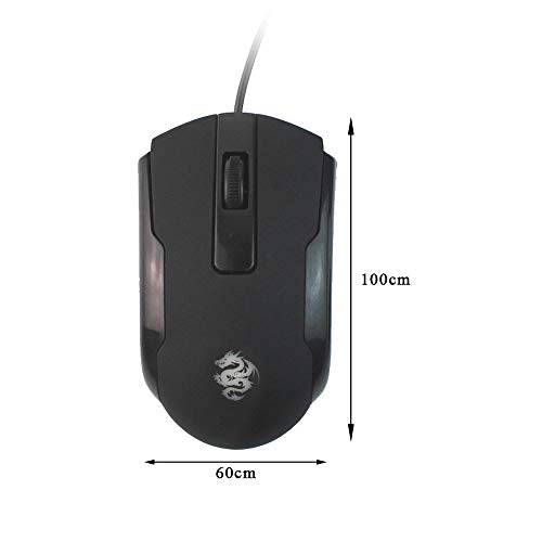 WishLotus Left Handed Mouse Logo Laser Engraving and Matte Process 800 DPI Resolution 3D Button Plug and Play Mini USB Wired Mouse Suitable for Laptop
