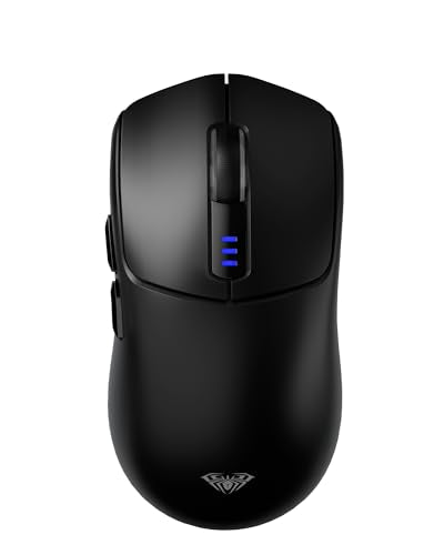AULA SC580 Wireless Gaming Mouse, Tri-Mode 2.4G/BT5.0/USB-C Gaming Mouse, 12000 DPI Rechargeable Wireless Mouse with 6 Programmable Buttons, Ergonomic Computer Mouse for Laptop/PC/Mac/Tablet - color: Black