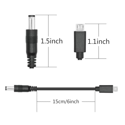 Short DC 5.5mm x 2.1mm to Micro USB Power Cord 6inch, DC 5521 Male to Micro USB Male Plug 5V 3A Power Charging Cable Extension Cord, for LED Desk Lamp, Small Fan Etc Other Equipment (2Pcs) - style: DC 5521 Male to Micro USB Male