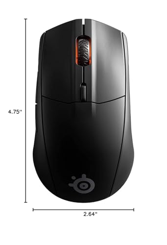 SteelSeries Rival 3 Wireless Gaming Mouse – 400+ Hour Battery Life – Dual Wireless 2.4 GHz and Bluetooth 5.0 – 60 Million Clicks – 18,000 CPI TrueMove Air Optical Sensor,Black - color: Grey