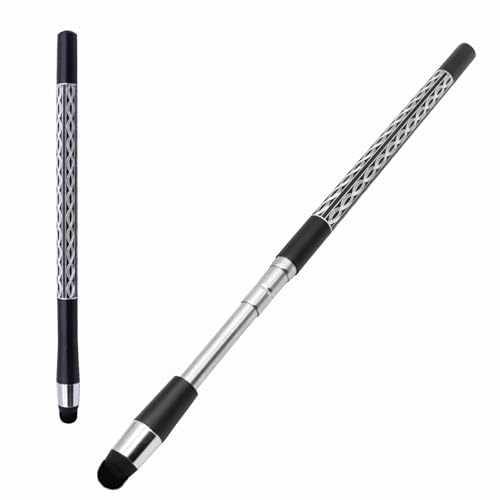Extra Long Telescopic Stylus Pen for Touch Screens – Retractable Extendable Stylus with Precision Flocking Tip, Universal Compatibility with iPad/iPhone/Android, Lightweight & Durable (Black) - color: Black