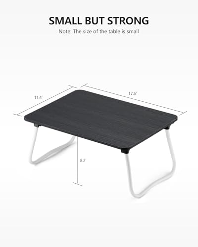 ZEAPTAC Laptop Bed Desk, Foldable Lap Desk, Portable Laptop Stand, Lightweight & Mini Table for Breakfast/Picnic/Drawing/Couch/Floor - Black - color: Black