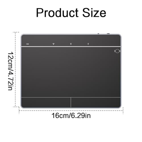 JOMAA Wired&2.4GWireless&Bluetooth Trackpad for Windows 10/11,Rechargeable Touchpad Mouse with Multi-Gesture Support for PC Laptop Computer (Black) - color: Black
