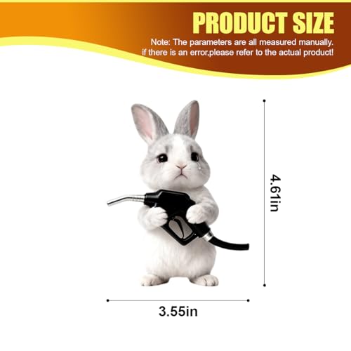 Animal Car Fuel Tank Sticker Decal, Funny Vinyl Automotive Fuel Lid Sticker, Self-Adhesive Water-Resistant Vehicle Exterior Body Decal Decoration for Cars, Trucks, SUVs, Laptops(Rabbit) - size: Rabbit