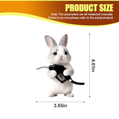 Animal Car Fuel Tank Sticker Decal, Funny Vinyl Automotive Fuel Lid Sticker, Self-Adhesive Water-Resistant Vehicle Exterior Body Decal Decoration for Cars, Trucks, SUVs, Laptops(Rabbit) - size: Rabbit