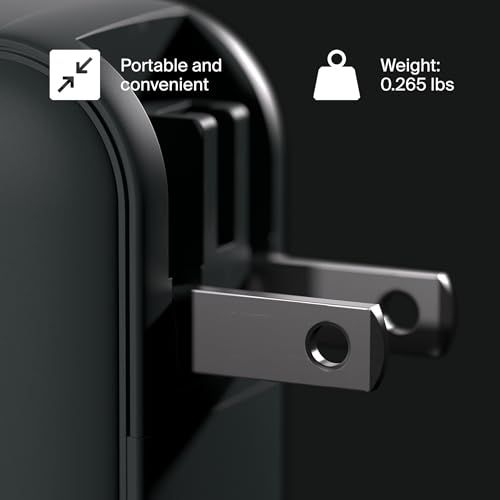 CLEMM Core USB-C, USB-A Wall Charger Block Power Adapter for MacBook, iPhone 17/16/15/14/13/12/11/X, Galaxy S24 Ultra/S23 65W Output Fast Charging, Foldable, GaN, PPS, 3.0, 3-Ports, Compact, Gray