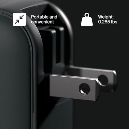 CLEMM Core USB-C, USB-A Wall Charger Block Power Adapter for MacBook, iPhone 17/16/15/14/13/12/11/X, Galaxy S24 Ultra/S23 65W Output Fast Charging, Foldable, GaN, PPS, 3.0, 3-Ports, Compact, Gray