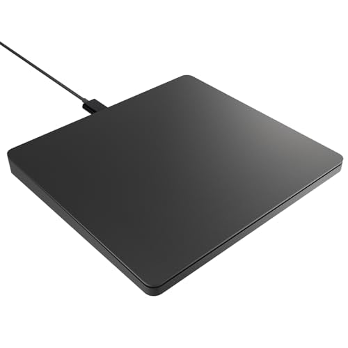 Ultra-Slim Aluminum Wired Touchpad, Large Touch pad with Glide Surface for Windows 10/11, Portable Trackpad with USB-C Nylon Cable for Laptop/Desktop