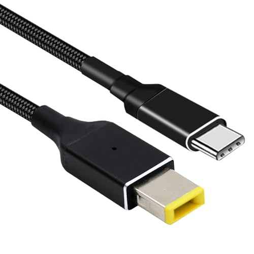 USB-C 100W 20V Input to Rectangular Jack PD Power 65W Output Charge Cable Support QC PD Type-C for Thinkpad X1 Legion Y7000P Laptop (1.8m) - style: Retangled Jack