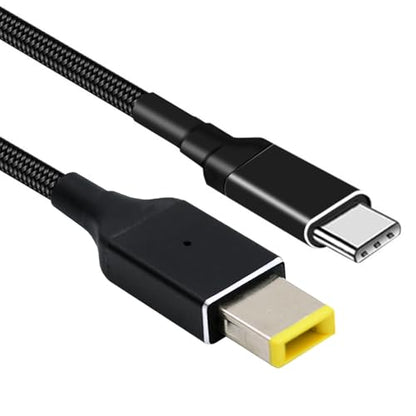USB-C 100W 20V Input to Rectangular Jack PD Power 65W Output Charge Cable Support QC PD Type-C for Thinkpad X1 Legion Y7000P Laptop (1.8m) - style: Retangled Jack
