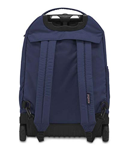 JanSport Driver 8 Rolling Backpack - Wheeled Travel Bag with 15-Inch Laptop Sleeve, One Size, Navy - color: Navy
