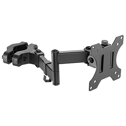 Pole Mount Monitor Arm for 17-32" Screens,17.6 lbs, VESA 75/100mm | Easy Clamp-on VESA Mount , Perfect Solution When Wall or Desk Mounting Isn't Possible, Black