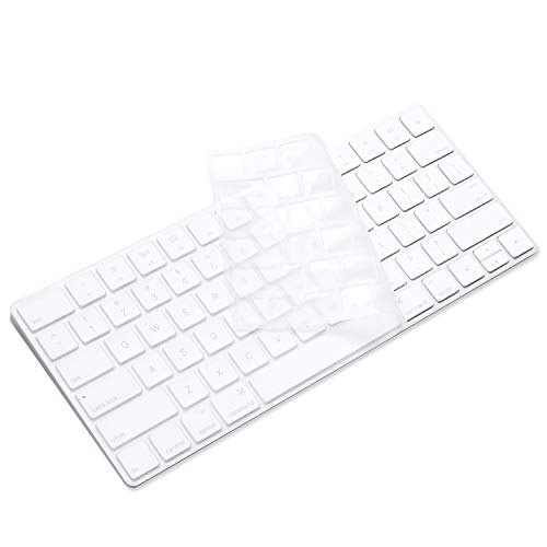 ProElife Ultra Thin Silicone Keyboard Protector Cover Skin for Apple Magic Keyboard & Magic Keyboard 2 (U.S Version, Model: MLA22L/A-A1644, Without Numeric Keypad) (Transparent) - color: Transparent