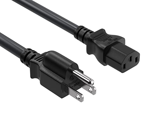 7ft 14AWG Computer Power Cord, NEMA 5-15P to IEC C13 AC Power Cable, Heavy Duty 3-Prong Replacement Power Cord for PC, Monitor, Printer, Server & TV - Black - color: Black, size: 7ft