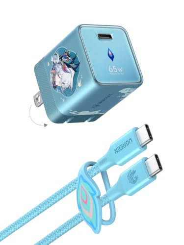 UGREEN Nexode Air 65W Charger Honkai: Star Rail Edition, Mini USB C Charger Block Fast Charging with USB C Cable, GaN Charger for MacBook Air/Neo/Pro, iPhone 17 16, Galaxy S26/S25, iPad, Cyan - color: Cyan
