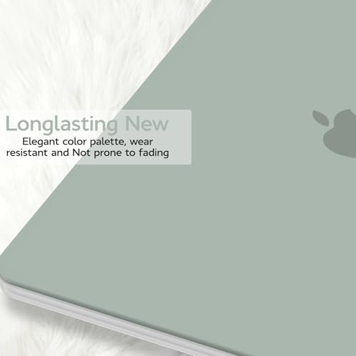Anban Compatible with MacBook Air 13 inch Case M1 2021 2020 2019 2018 A2337 A2179 A1932 Touch ID, Matte Plastic Hard Shell+Keyboard Cover+Screen Protector for MacBook Air 13.3 inch Case,Antique Green - color: Antique Green