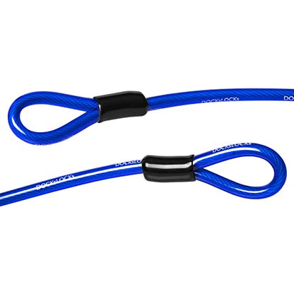 Security Cable (5' to 25' Lengths) with Looped Ends, 5ft | Weatherproof, Anti-Theft Protection, 10mm Diameter, Multi-Purpose, Braided Steel, Vinyl Coated, For Bikes, Outdoor Equipment - size: 5ft
