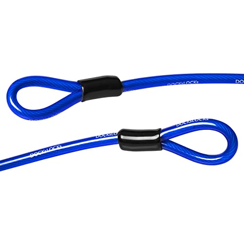 Security Cable (5' to 25' Lengths) with Looped Ends, 15ft | Weatherproof, Anti-Theft Protection, 10mm Diameter, Multi-Purpose, Braided Steel, Vinyl Coated, For Bikes, Outdoor Equipment - size: 15ft