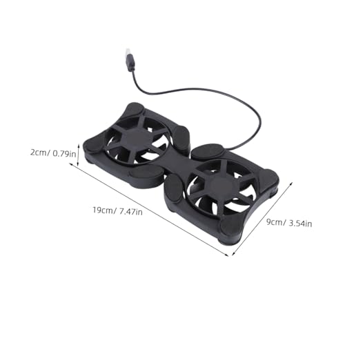 KOMBIUDA Portable Foldable Laptop Cooler with USB Fans Compact Notebook Cooling Mat for Convenient Use Durable Design for Efficient Cooling of Laptops Black