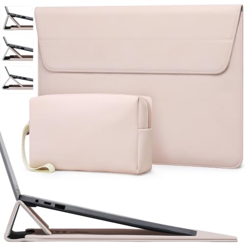 HYZUO 13.3-14 Inch Laptop Case Sleeve with Adjustable Stand, Apricot | for MacBook Pro 14 M5/M4/M3/M2/M1 Pro/Max A3426 A3427 2026-2021, MacBook Air/Pro 13.3, 13.8-13.5 Surface Laptop - color: Apricot, size: 13.3-14 Inch