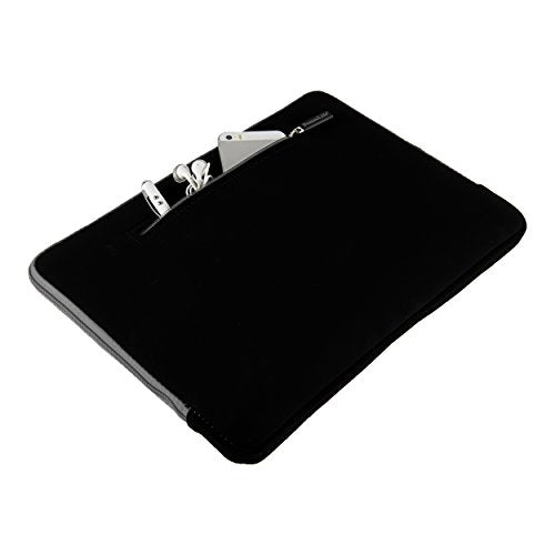 SumacLife Micro Suede Carrying Sleeve with Rear Pocket for 13-13.3 Inches Laptops (SLMSuede13BGRY) - color: Black/gray